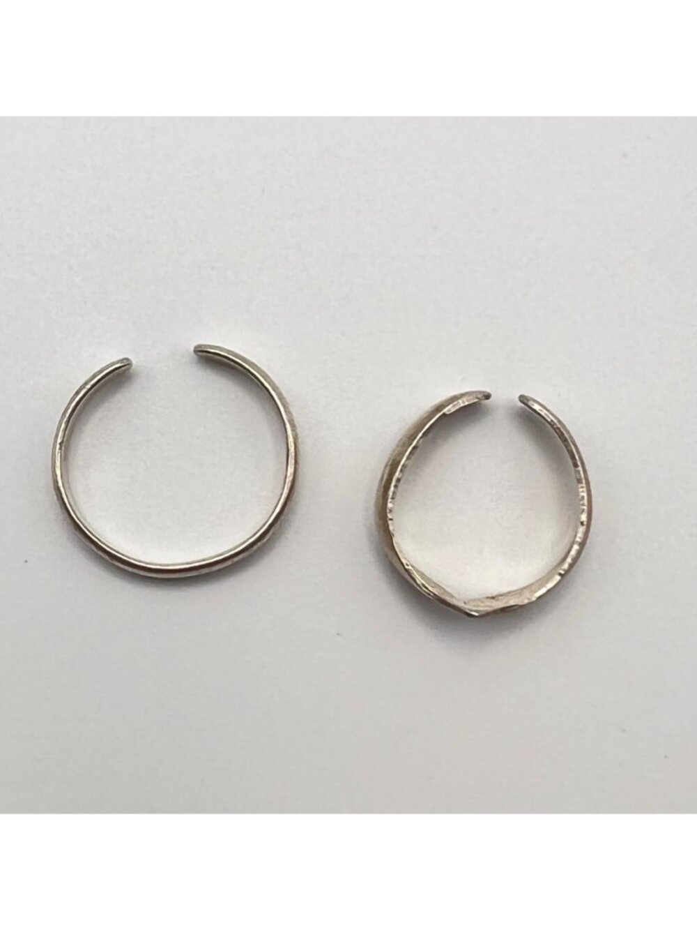 Sterling Silver Toe Midi Rings Adjustable Tested Set Of 2 Minimalist Design - Picture 6 of 10